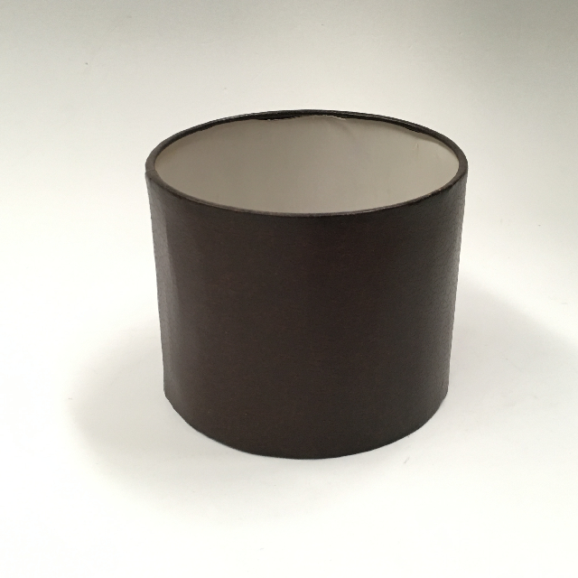 LAMPSHADE, Contemp (Small) - Drum, Brown Leatherette